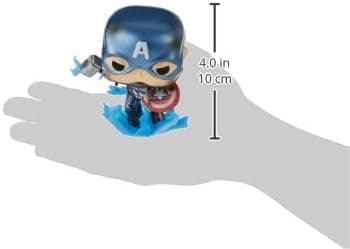 Funko POP! Marvel Avengers Endgame Captain America with Broken Shield & Mjolnir (Glow in The Dark & Metallic), Exclusive thumbnail 2