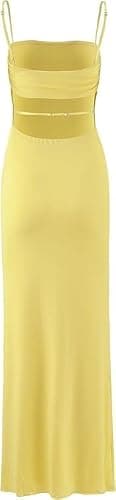 VANCOL Women's Cutout Backless Maxi Dress Sexy Sleeveless Tight Slip Spaghetti Strap Long Dresses thumbnail 7