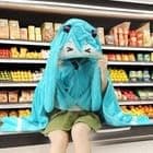 Anime Hatsune Miku Hooded Blanket Soft Vocaloid Cosplay Kawaii Shawl 63" x 39" thumbnail 4