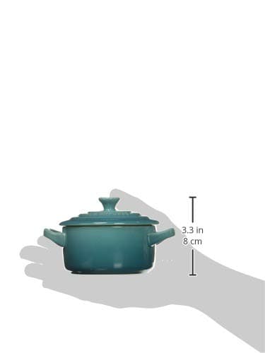 Le Creuset Stoneware Set of 4 Mini Cocottes with Cookbook, 8 oz. each, Caribbean thumbnail 2