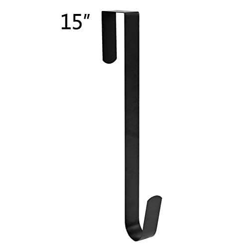 Sattiyrch 15" Wreath Hanger for Front Door,Sturdy Steel Wreath Door Hanger,Over The Door Hanger Hook (Black,1) - 1 - Black thumbnail 2
