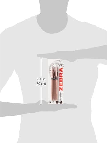 Zebra Pen Z Grip Black Pens Ballpoint, Super Trendy Rose Gold Ballpoint Pens With Triangular Barrel, Black Ink, Reliable Black Biro Multipack For Everyday Use - Medium Point, 3 pk thumbnail 2