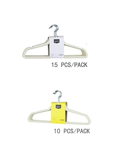 Amazon Basics Slim Velvet Non-Slip Space Saving Suit Clothes Hangers for Closet Organization, Ivory/Beige, 100-Pack thumbnail 4