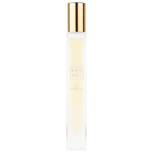 KAYALI Yum Boujee Marshmallow 81 Eau de Parfum Travel Spray, 10 ml & Bonus Rose Eye Patches - Image 1