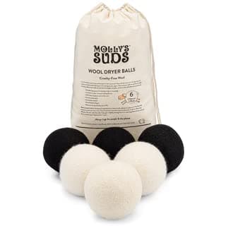 Molly's Suds Wool Dryer Balls | Natural Fabric Softener, Hypoallergenic, Reusable, Unscented, Reduce Drying Time | Large, Mixed Set of 6 - Image 1