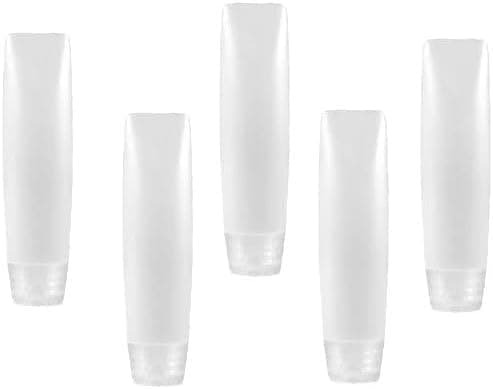 GANPUB 5 Pcs White 1 oz Travel Bottles Empty Refillable Toothpaste Tubes Containers Small Mini Size Squeeze Dispensers, Refillable Containers Pump Dispensers Refillable Cosmetic(10 * 2.7cm) - Image 1