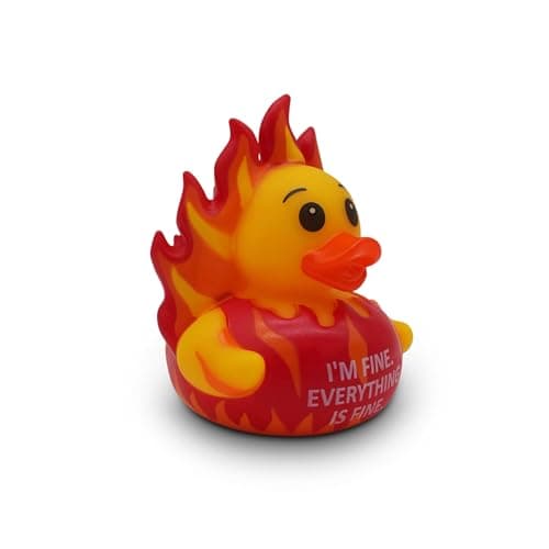 GOOFBALLS Funny Rubber Duck – Hilarious Decorative Duck for Bathroom, Jeep, Desk, or Gag Gift – Quirky Collectible with Sarcastic Quote – Great Gift for Adults, Coworkers, or Friends-I'm Fine thumbnail 3