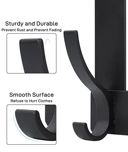Optish Over The Door Hooks, Door Hanger Hooks for Hanging, Towel Racks for Bathroom with 12 Coat Hook, Coat Rack College Dorm Essentials Bathroom Accessories（1 Pack, Black） thumbnail 5