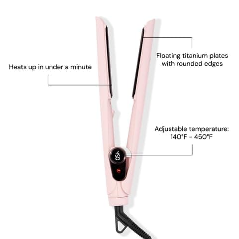 L'ANGE HAIR Le Titane 1.75” Titanium Flat Iron Hair Straightener and Curler 2 in 1 | Best Curling Flat Iron for All Hair Types | Dual Voltage Flat Iron for Travel | Hair Straightening Irons - Blush 1.75" thumbnail 3