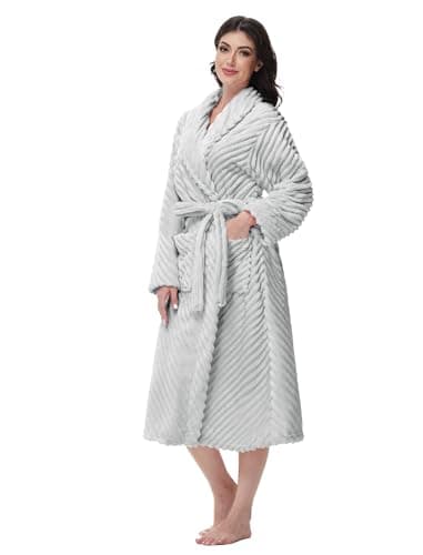 Yurhap Premium Robes for Women - Super Soft Cozy Fleece Womens Robe Plush Long Bathrobe - Image 1