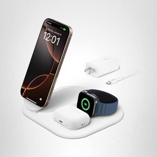 Belkin 3-in-1 MagSafe-Compatible iPhone Charger - Foldable Magnetic Qi2 Certified, MagSafe Charging Station for Phone, Apple Watch, AirPods - Wireless for Multiple Devices thumbnail 10