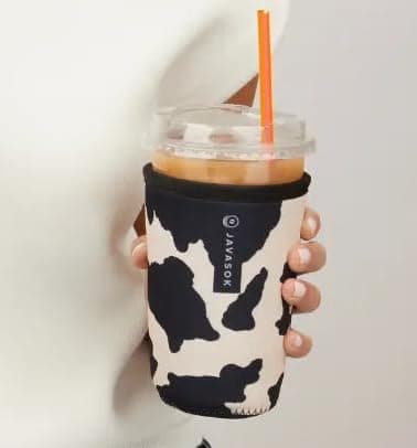 Sok It JavaSok Iced Coffee & Cold Soda Insulated Neoprene Cup Sleeve (Cow Print, Medium: 22-28oz) thumbnail 2