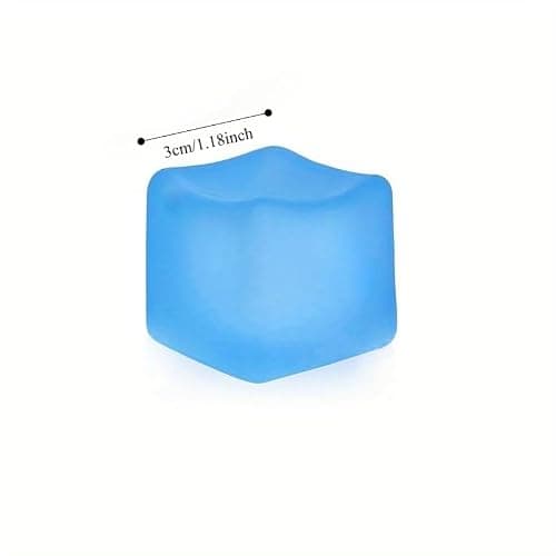 Ice Cube Squishy Blocks Fidget Toy Stretchable Soft Inner Core Rotating Rubik Styles for Office Travel Holiday, Blue thumbnail 2