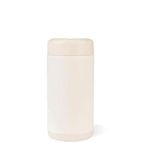 HydroJug Slim Can Cooler - 2-in-1 Insulated Can Cooler Cup - Stainless Steel Slim Can Holder with Non-Slip Rubber Base - Screw-Top Lid - Dishwasher Safe - 12oz, Cream thumbnail 2