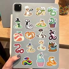 Macaroon Snake Stickers for Party Favors,50 PCS Cartoon Animals Cute Style Scrawl Stickers for Water Bottle Laptop Phone Luggage Guitar Bicycle,Waterproof Vinyl Stickers for Teens Girls Children thumbnail 5