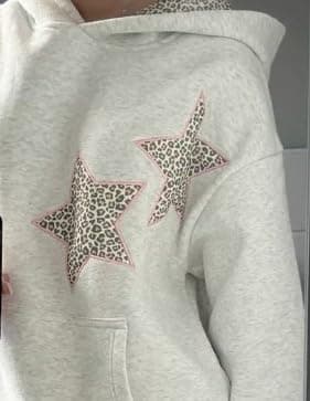 Chvity Womens Star Graphic Hoodies Oversized Y2k Leopard Print Hooded Sweatshirt Teen Girls Casual Cheetah Unisex Streetwear thumbnail 6