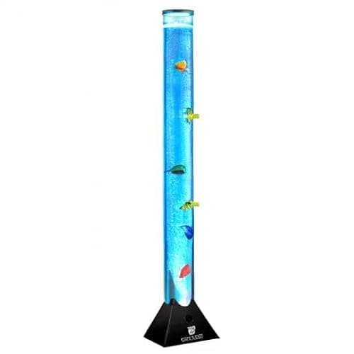 Straame 90cm Bubble Fish Lamp, Colour Changing LED Light, Sensory Room Decor & Mood Lamp, Includes Artificial Tropical Fish, Adjustable Bubble Tube, Plug-in Power, Black Base thumbnail 8