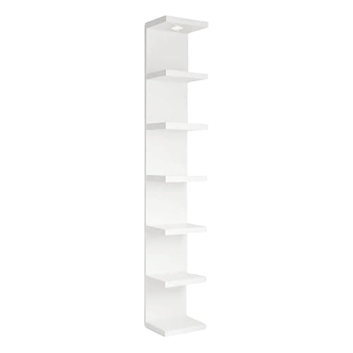 UrbanNook 7-Tier Floating Wall Shelf with LED Lights – White Modern Display Shelving Unit with Remote Control – Wall Mounted Bookshelf for Living Room, Bedroom, or Office Decor (2) thumbnail 7