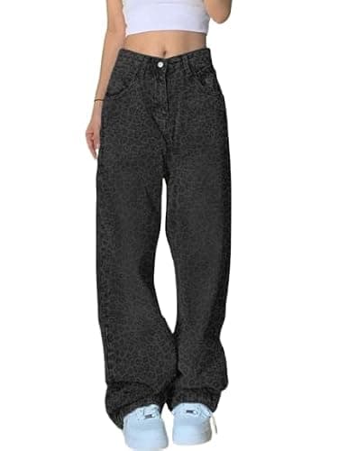 EMMIOL Women Baggy Jeans Mid-Low Waist Boyfriend Streetwear Vintage Jeans Wide Leg Denim Pants - Image 1
