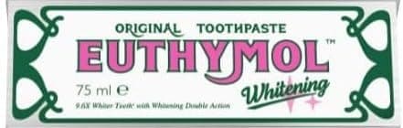 Euthymol Original Whitening Toothpaste 75ml (1) – Made in Korea – 9.6X Whiter Teeth – Double Action – Fluoride & Vitamin E – Fights Cavities & Gingivitis – Non-GMO, Gluten-Free, Recyclable Packaging - Image 1