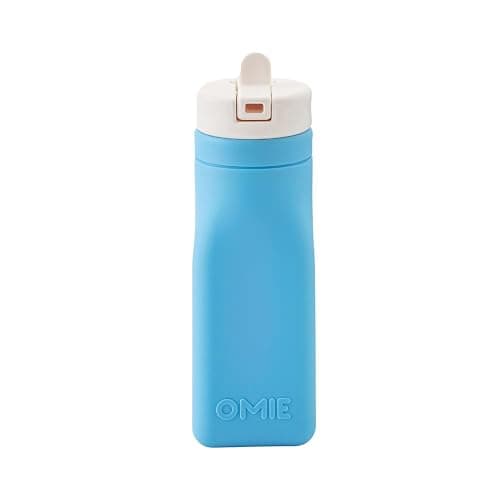 Omie OmieBox Reusable Silicone Water Bottle - 8.7 oz, Straw Top, BPA-Free & Phthalate-Free, Leak-Proof (Blue) (OmieBox Sold Separately) - Image 1