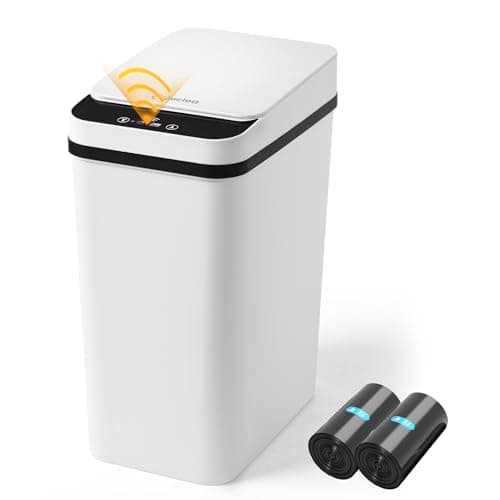 LJIACLEA Bathroom Trash Can Automatic Touchless 2.6 Gallon Small Smart Trash Cans with Lid Slim Garbage Can for Kitchen, Toilet, Bedroom, RV, Living Room - Image 1