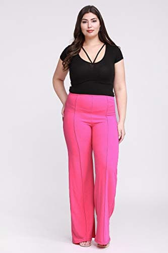 Cemi Ceri Women's High Waist Dress Pants - Large Berry thumbnail 5