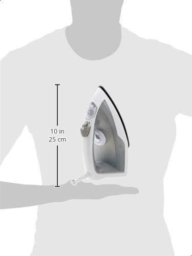 Amazon Basics 1200W 10” Steam Iron, With Non-Stick Teflon Soleplate, 5 Fl Oz Water Tank (150 ML), Auto Shut-Off, Anti-Drip, Anti-Calcification, Thermostat, 6.5Ft Cord, Gray thumbnail 3