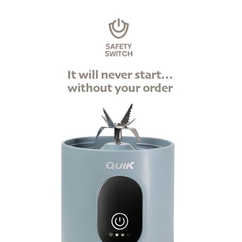 QUIK Portable Blender - Cordless 24oz. Personal Blender for Shakes and Smoothies, Licuadora, BPA Free - Ice Crush, Dishwasher safe parts, Waterproof, Triple Batteries, Juicer Cup, Black thumbnail 12