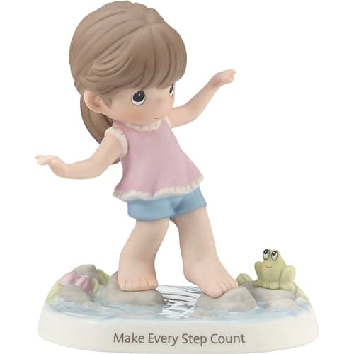 Precious Moments 213015 Make Every Step Count Brunette Bisque Porcelain Figurine - Image 1