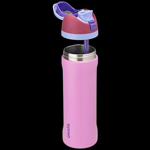 Owala FreeSip Insulated Stainless Steel Water Bottle with Straw for Sports and Travel, BPA-Free Sports Water Bottle, 24 oz, Plum/Orchid, Electric Orchid thumbnail 6
