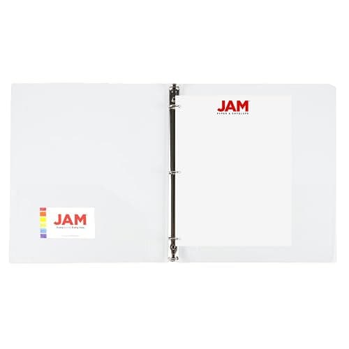 JAM PAPER Plastic 0.5 inch Binder - Clear 3 Ring Binder - Sold Individually thumbnail 7