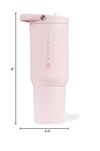 HydroJug Sport 20 oz Insulated Stainless Steel Water Bottle, Pink Sand | Triple wall insulated, circular flip straw, leak-resistant, swivel handle, removable rubber boot, BPA-free, dishwasher safe thumbnail 3
