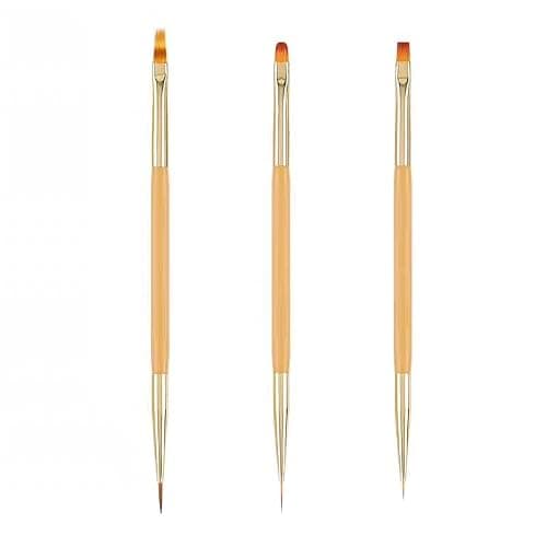 FULINJOY 5PCS Dotting Pens and 3PCS Nail Painting Brushes, Double-Ended Acrylic Nail Art Liner Brush Dotting Pen for Gel Polish Nail Paintings 3D Nail Pattern Detail Brush, Nail Art Design Tools thumbnail 5