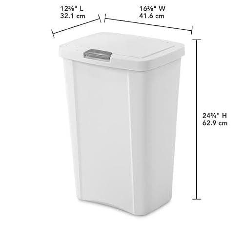 STERILITE 10458004 Touch Can, White, 13 Gallon thumbnail 3