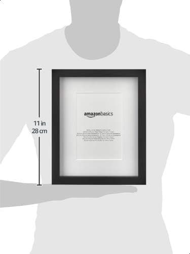 Amazon Basics Rectangular Picture Frame Set for Wall Hanging or Tabletop Display, 8 x 10 in with 5 x 7 in Mat, Black, 2-Pack thumbnail 3