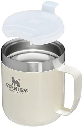 STANLEY Stay-Hot Camp Mug 12 oz | Press Fit Drink Through Lid | Cup for Coffee, Tea and Drinks | Insulated Stainless Steel Coffee Mug | BPA-Free | Cream Gloss thumbnail 2