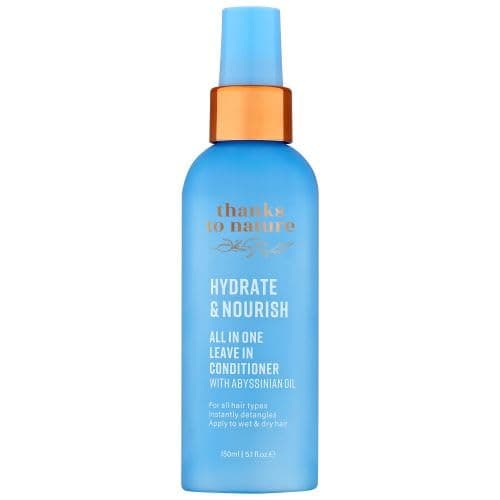 thanks to nature Hydrate and Nourish Leave In Conditioner spray, Moisturizing Hair Treatment with Abyssinian Oil, Liquid, All Hair Types, Detangling & Smoothing - Image 1