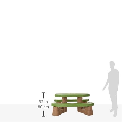 Step2 Naturally Playful Kids Picnic Table with Removeable Umbrella, Indoor/Outdoor Toys, Fits 6 Children, Made of Durable Plastic, For Toddlers 3+ Years Old, Green & Leaves - Green & Leaves - 69.25" H x 43" W x 40.75" D thumbnail 3