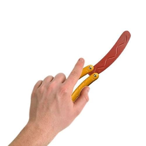 RMISODO 2 Pcs Hotdog Butterfly Fidget Knife Toy, Colorful and Novel Shape,Made with 3D Printing Technology ,Sturdy and Durable,Perfect Stress Relief Toy thumbnail 5