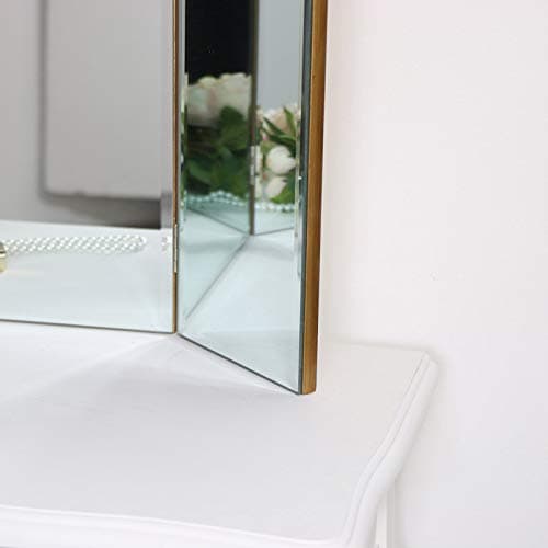Melody Maison Antique Gold Arched Triple Vanity Mirror 60cm x 72cm thumbnail 3
