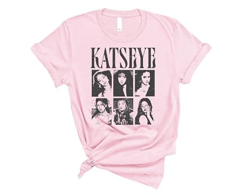 KATSEYE Vintage Style Photo Collage T Shirt Retro Pop Culture Casual Streetwear Tee (Pink, Youth Large) - Image 1