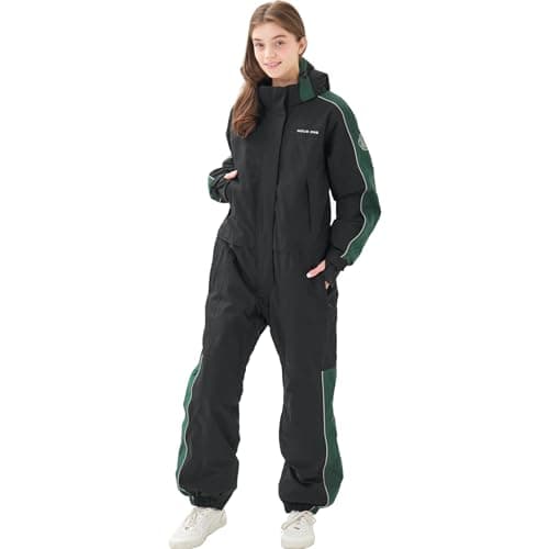 MOUS ONE Women One Pieces Ski Suits Waterproof Warm Insulated Ski Jumpsuit Removable Hood Snowsuit for Snow Sport - Image 1