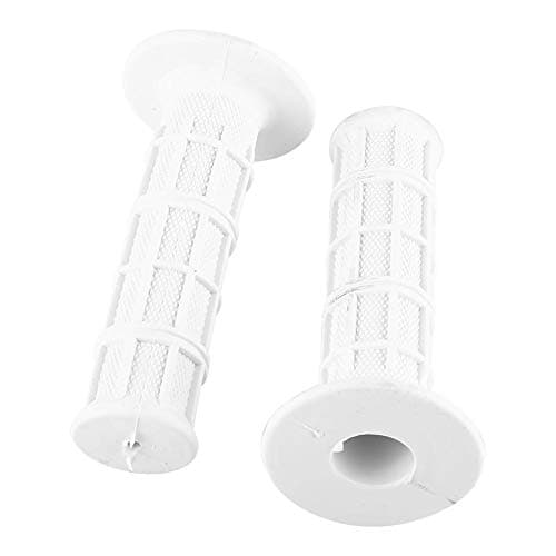 Rubber Motorcycle Grips, 22mm 7/8" Scooter Grips Handlebar Hand Grips with 4 Colors for Most Motorcycle, Dirt Bike, Pit Bike Handlebar, 1 Pair - White thumbnail 2