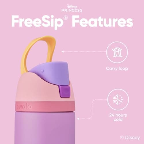 Owala Disney Princess FreeSip Insulated Stainless Steel Water Bottle with Straw for Sports and Travel, BPA-Free Sports Water Bottle, 24 oz, Rapunzel thumbnail 3