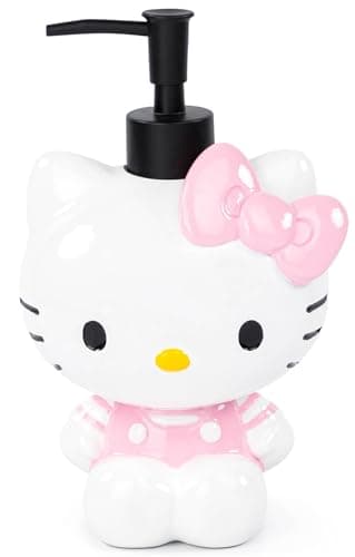 Jay Franco Hello Kitty Soap Dispenser - Pink & White Bathroom Accessory - Resin Lotion Pump - Image 1