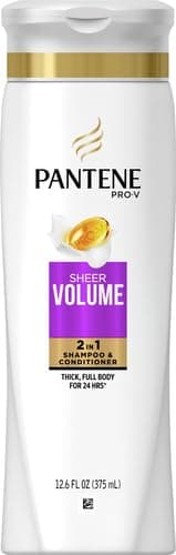 Pantene Pro-V 2 in 1 Shampoo & Conditioner, Sheer Volume with Collagen, 12.6 Ounce thumbnail 2