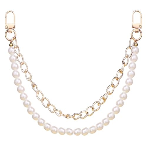Gegraterwa Purse Chain Pearl Bag Chains Purse Charms with Gold Straps Bag Charms for Handbags(1) - Image 1