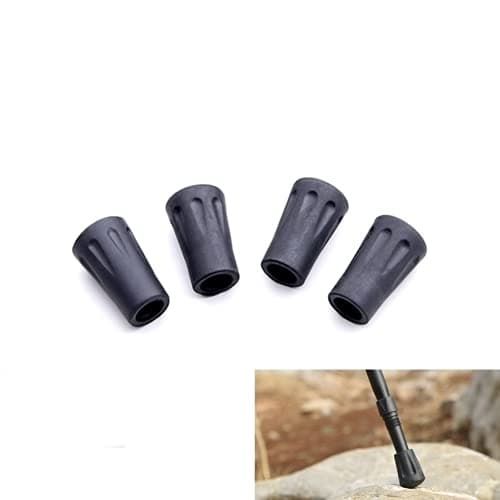 Walking Stick Tips Rubber 4pcs Trekking Pole Tips Replacement- Rubber Feet for Hiking Poles, Walking Sticks, Trekking Poles | Rubber Tip for Walking Sticks Hiking Trekking Poles Boot Tips Rubber Feet - Image 1