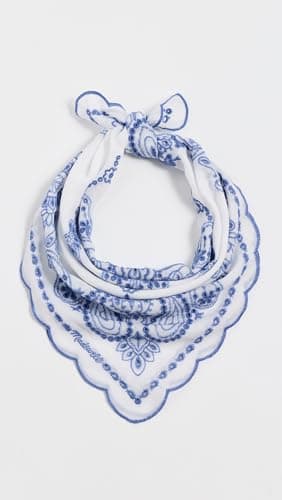 Madewell Women's Cotton Eyelet Bandana, Bandana Eyelet Retro Blue, One Size thumbnail 2